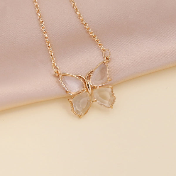 Multi-Colored Zircon Butterfly Necklace